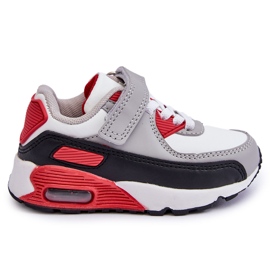 FR1 Barns Läder Platform Sportskor Vita och Röda Lori