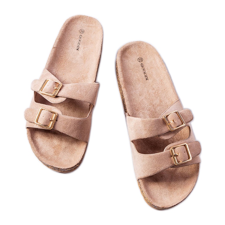 Goodin Beige rutschkanor med korksula från Cincinna