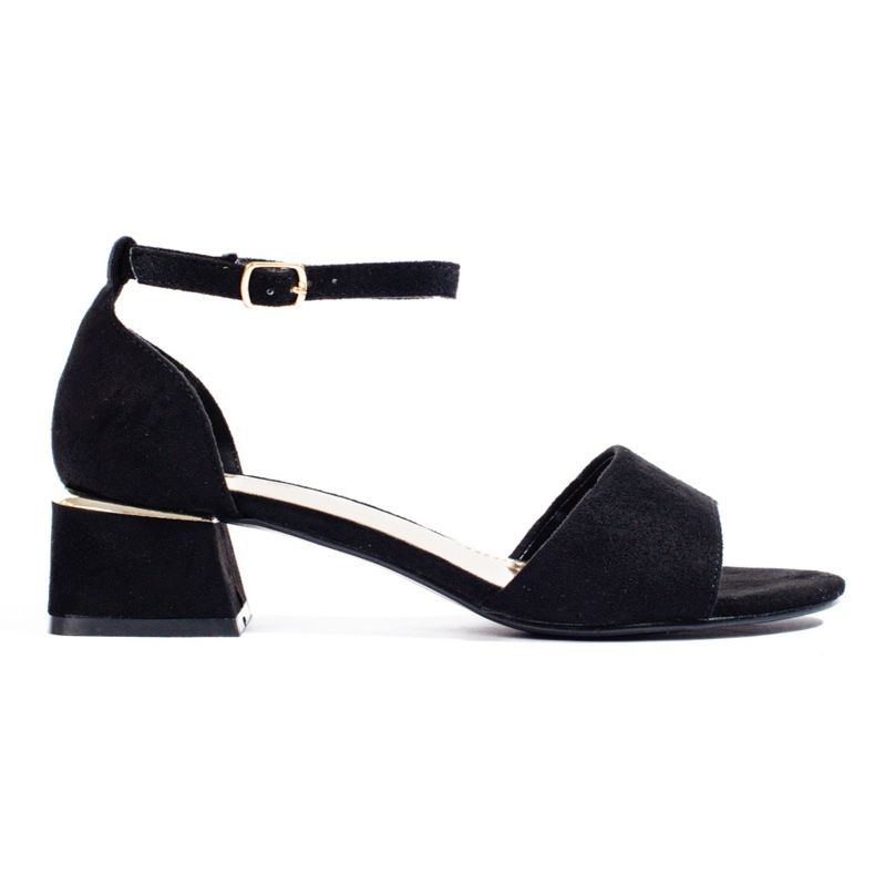 Shelovet Svarta sandaler med låg klack