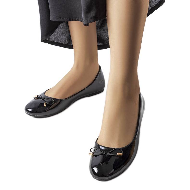 Lakewood svarta patentballerinor