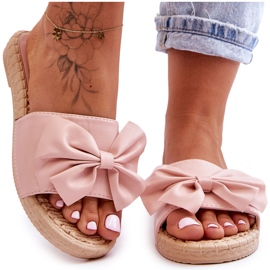 FK1 Fashionabla damtofflor med rosa Estera rosett