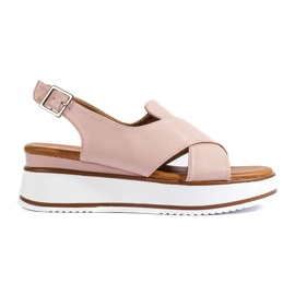 Bekväma Vinceza sandaler med låg kil för kvinnor beige