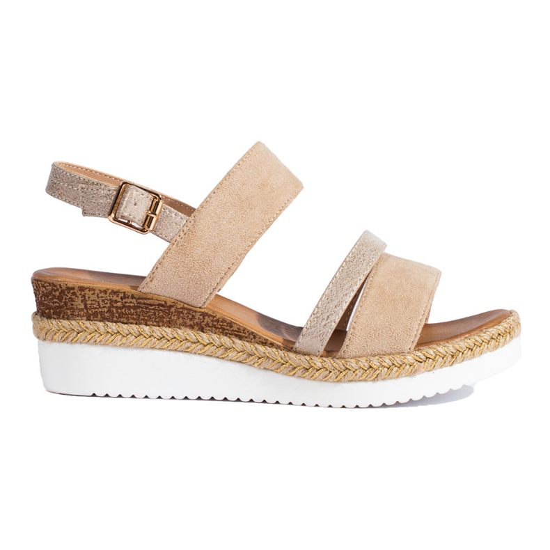 Beige Shelovet kilsandaler för kvinnor