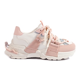 Vita och rosa sneakers med tjock sula från Shelovet
