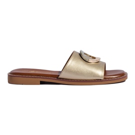 Eleganta guld Shelovet flip flops gyllene