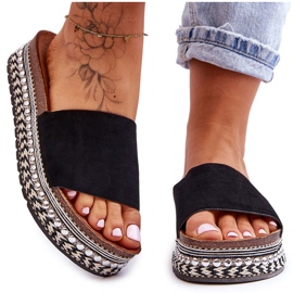 WR1 Damtofflor i slät mocka Svart Hayen