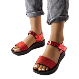 Red Blask wedge sandaler röd