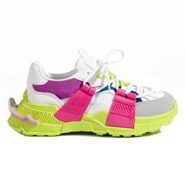 Kvinnors flerfärgade sneakers på en tjock sula Shelovet vit