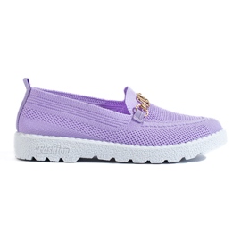 Lila genombrutna loafers från Shelovet purpur