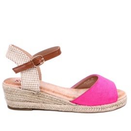 Eakes Fuchsia espadrillesandaler med kil rosa