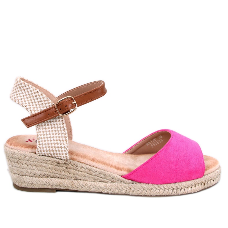 Eakes Fuchsia espadrillesandaler med kil rosa
