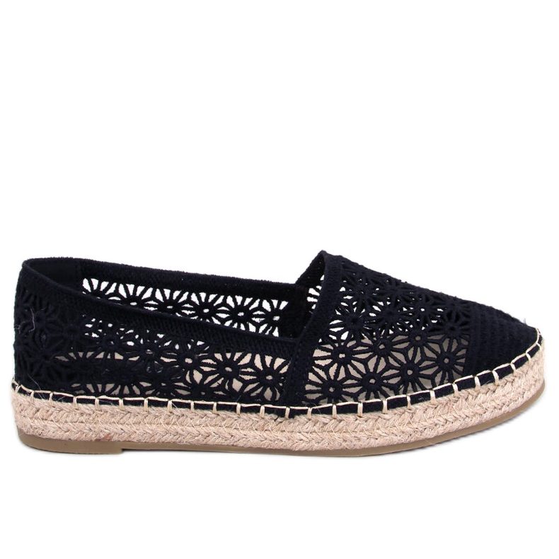 Genombrutna espadrillor från Terian Black svart