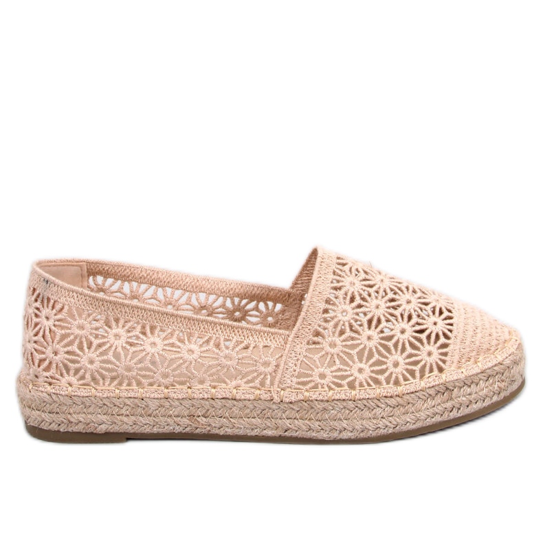 Terian Beige genombrutna espadrillor