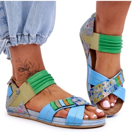 Lädersandaler Med Welt Maciejka 03375-34 Blå