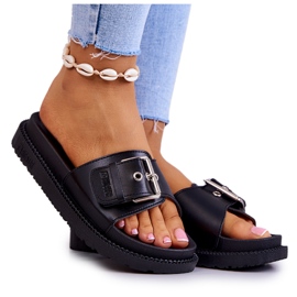 Klassiska tofflor med spänne Big Star JJ274A307 Svart