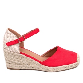 Platten Red wedge espadrilles röd