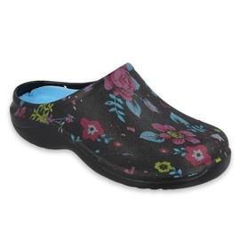 Befado Women's Flip Flops- Flower 2 Black/Blue 154D102 mångfärgad