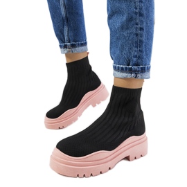 Svarta och rosa high-top sneakers från Marks