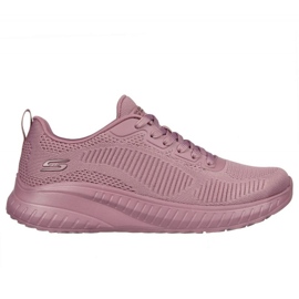 Skechers Memory Foam Bobs Squad Chaos Shoes W 117209 Ras rosa