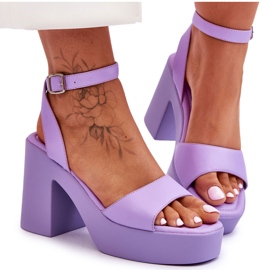 Fashionabla lila Karmine massiva sandaler med hög klack purpur