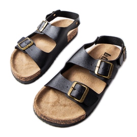 Svarta korksandaler med spännen från Lee Cooper LCW-22-35-1163L