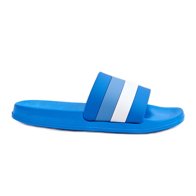 Blå randiga tofflor för damer