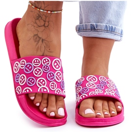 Damtofflor med uttryckssymboler Fuchsia Cosette rosa