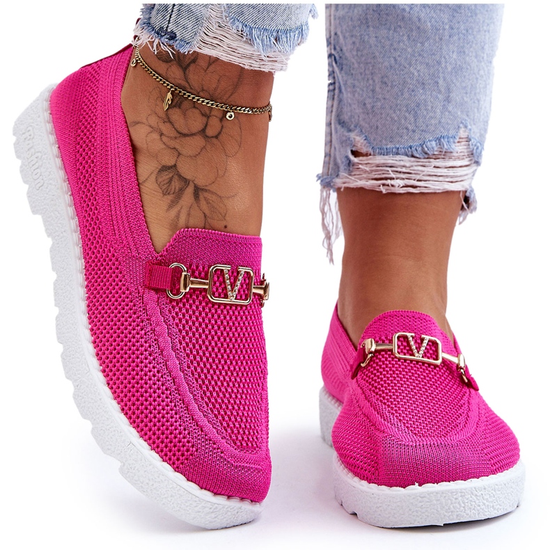 PM1 Alena Fuchsia Slip-On Sneakers för kvinnor rosa