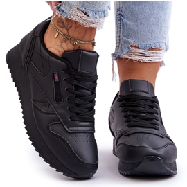 PM1 Merida Black Lace-up Platform Lädersportskor svart