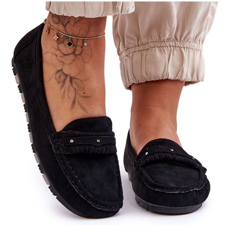 PG1 Dam Loafers i mocka Svart Clorie