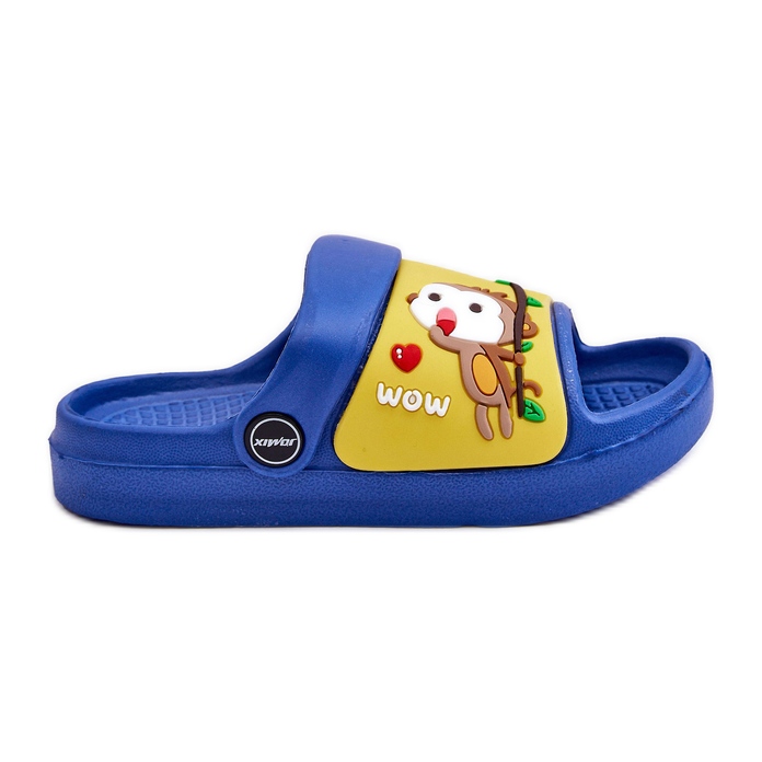 WJ1 Ljusa barnsandaler med rutschkanor Med Djurmotiv Blå-Gul Rico