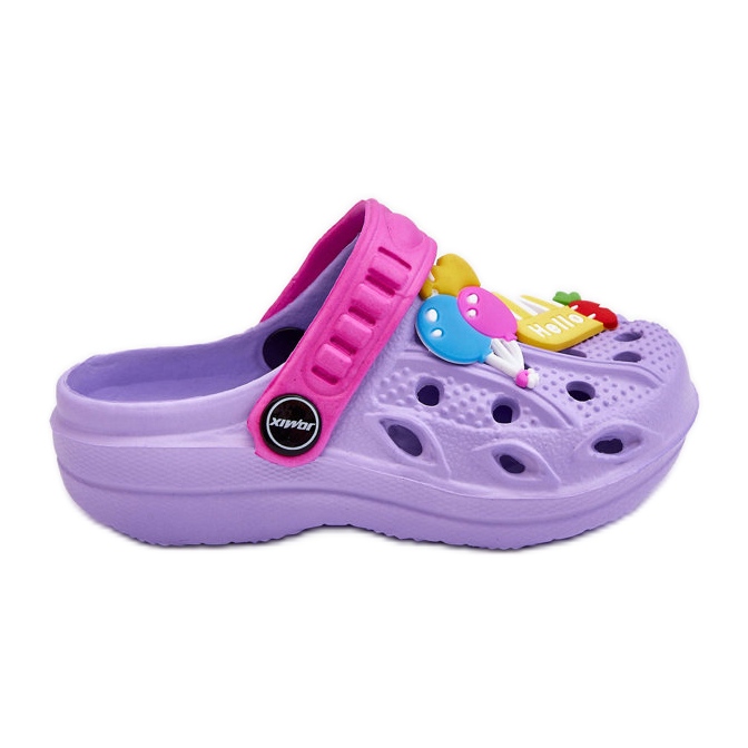 WJ1 Barnskum Lättvikts Crocs Slides Lila sötsaker violett
