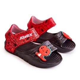 Lätt skum barnsandaler med kardborre Svart Asti