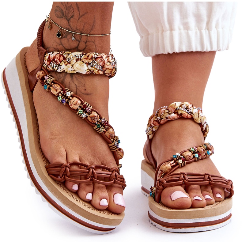 Bekväma damsandaler Brun Jodie