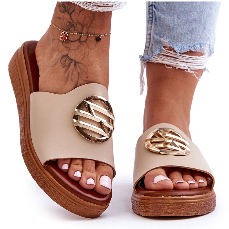 Kvinnors tofflor Beige hemligheter med dekoration