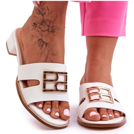 Eleganta tofflor för kvinnor med vit Atlantis-dekoration