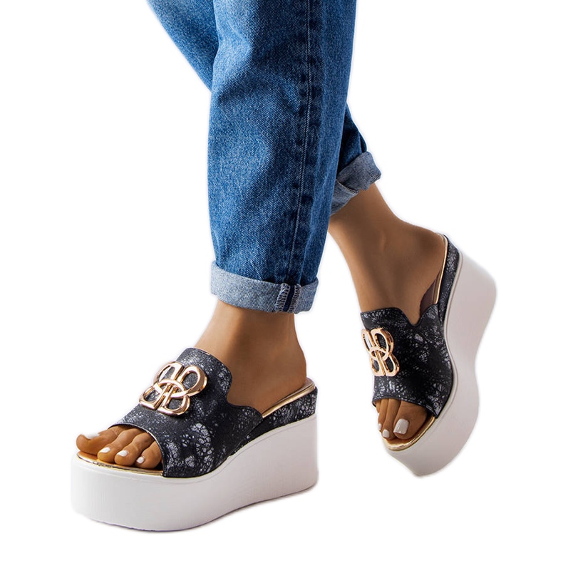 Havanna svarta kilasandaler