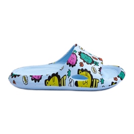 WJ1 Barns Ljus Skum Slides Lejon Motiv Blå Esther