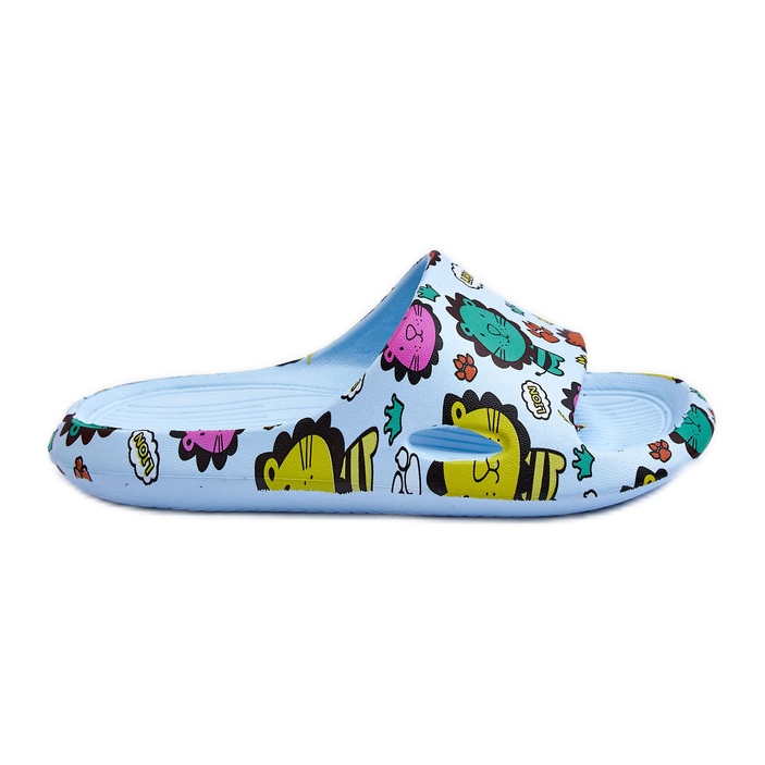 WJ1 Barns Ljus Skum Slides Lejon Motiv Blå Esther