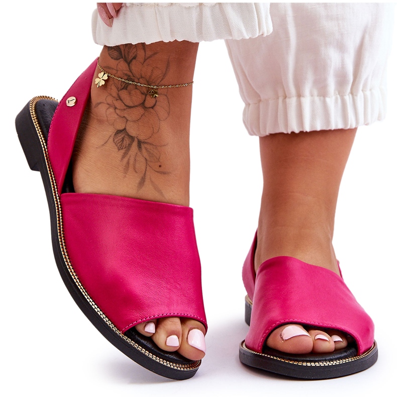 Lemar Fuchsia Alivia Läder Slip-on sandaler rosa