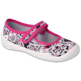 Befado barntofflor 114Y521 grå med färgglada applikationer