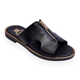 Lemar Damtofflor med dekorativ dragkedja Svart Clarence