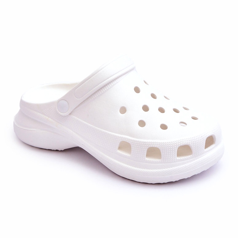 Foam Tofflor Crocs På En Chunky Sula Vit Katniss