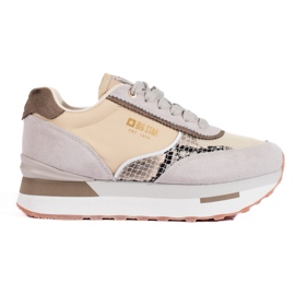 Beige sneakers på plattformen LL274364 Big Star