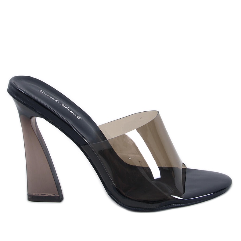 Seymour Svarta genomskinliga rutschkanor med klack