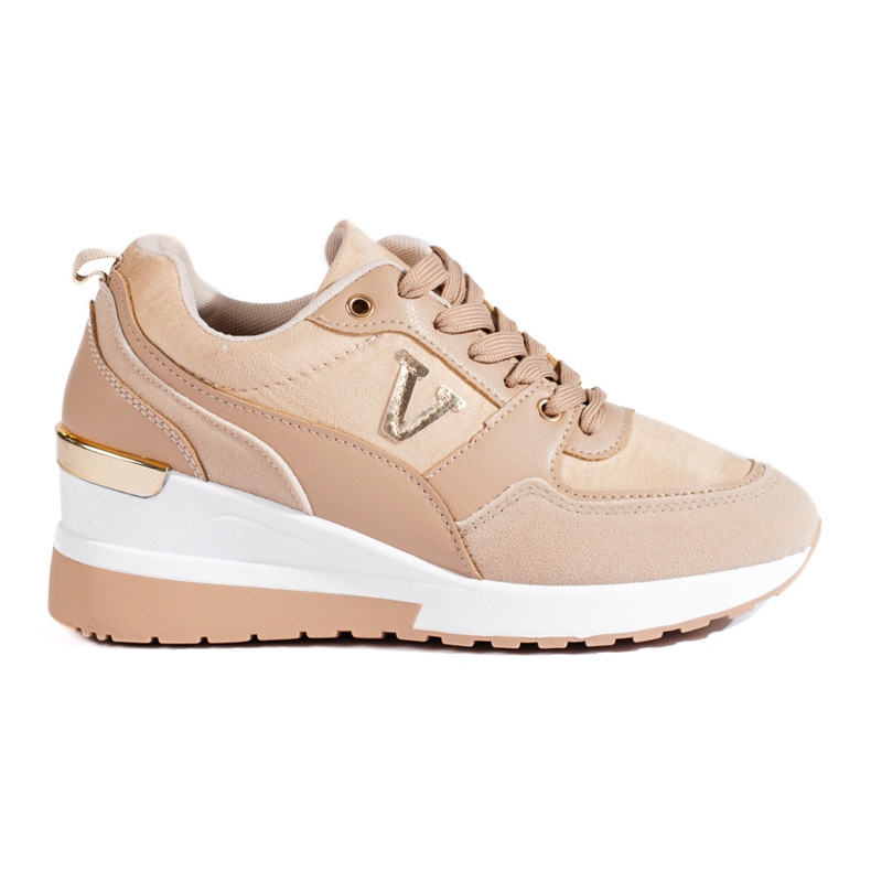 Sneakers med kil för kvinnor Shelovet beige