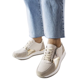 Goodin Beige genombrutna läderskor från Galileo