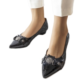 Svarta lågklackade pumps från Siciliano