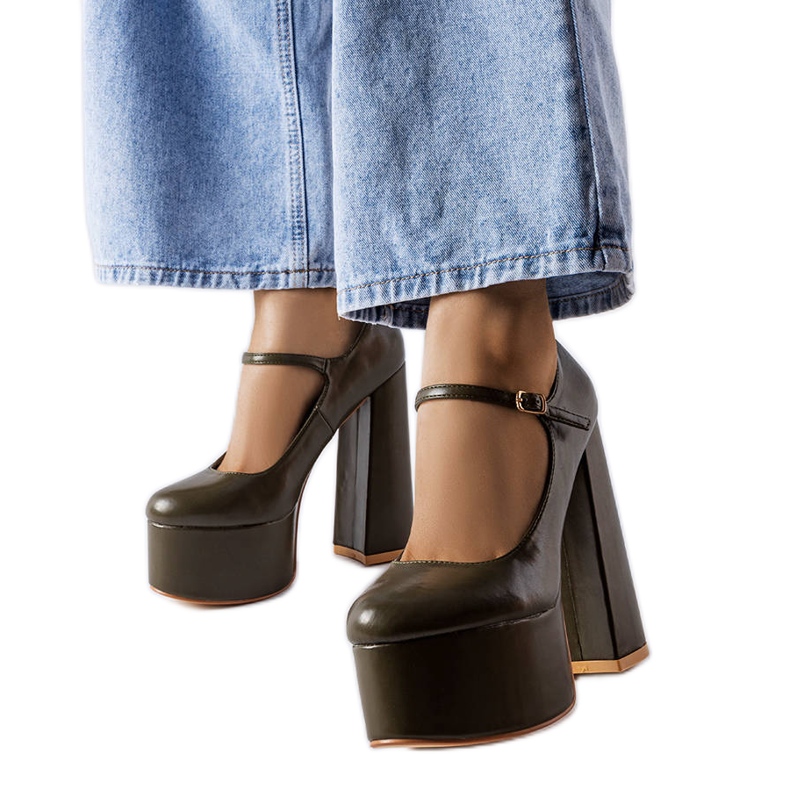 Colle gröna högklackade pumps