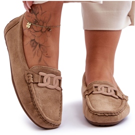 Fashionabla mocka Loafers för kvinnor, brun Rabell